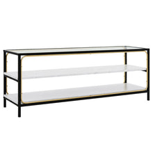 Load image into Gallery viewer, 3-Tier TV Stand for TVs up to 50 Inch with Tempered Glass Top-White