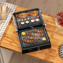 Load image into Gallery viewer, 3-in-1 Electric Panini Press Grill with Non-Stick Coated Plates-Black