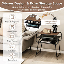 Load image into Gallery viewer, 3-tier Compact Side End Table with Storage Shelf-Coffee