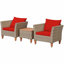 Load image into Gallery viewer, 3 Pieces Patio Rattan Bistro Furniture Set-Red