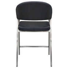 Load image into Gallery viewer, Adele Set of Two Counter Height Chairs in Black Leatherette w/ Brushed Stainless Steel Leg by Diamond Sofa
