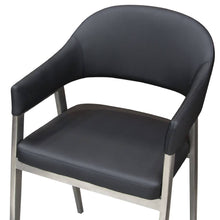 Load image into Gallery viewer, Adele Set of Two Counter Height Chairs in Black Leatherette w/ Brushed Stainless Steel Leg by Diamond Sofa