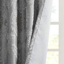 Load image into Gallery viewer, Amelia Knitted Jacquard Paisley Total Blackout Grommet Top Curtain Panel - SS40-0199