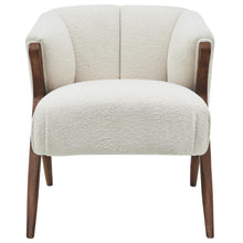 Load image into Gallery viewer, Florence Faux Shearling Fabric Accent Chair Brown Legs