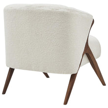 Load image into Gallery viewer, Florence Faux Shearling Fabric Accent Chair Brown Legs