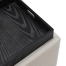 Load image into Gallery viewer, Cameron Square Fabric Storage Ottoman with Tray