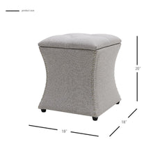 Load image into Gallery viewer, Amelia Nailhead Tufted Storage Ottoman