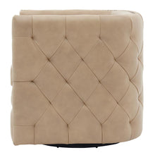 Load image into Gallery viewer, Leslie Top Grain Leather Swivel Tufted Chair