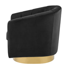 Load image into Gallery viewer, Natasha Velvet Fabric w/ Gold Base Swivel Accent Arm Chair