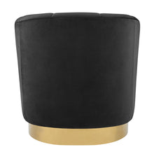 Load image into Gallery viewer, Natasha Velvet Fabric w/ Gold Base Swivel Accent Arm Chair