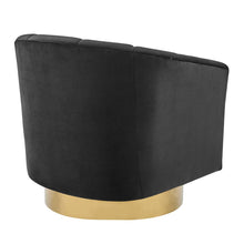 Load image into Gallery viewer, Natasha Velvet Fabric w/ Gold Base Swivel Accent Arm Chair