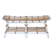 Load image into Gallery viewer, Damara Rattan Bench w/ Shelf