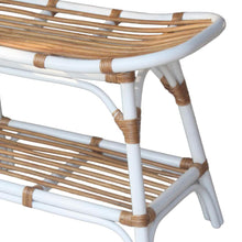 Load image into Gallery viewer, Damara Rattan Bench w/ Shelf