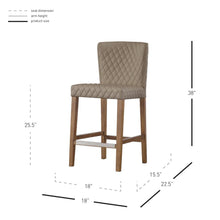 Load image into Gallery viewer, Albie Diamond Stitching PU Leather Counter Stool