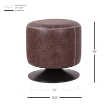 Load image into Gallery viewer, Gaia PU Leather Round Ottoman