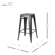 Load image into Gallery viewer, Metropolis Metal Backless Counter Stool, (Set of 4)
