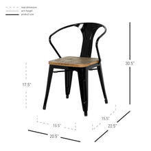 Load image into Gallery viewer, Metropolis Metal Arm Chair, (Set of 4)