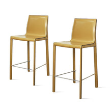 Load image into Gallery viewer, Gervin Recycled Leather Counter Stool, (Set of 2)