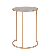 Load image into Gallery viewer, Anza Set of 2 Round Faux Shagreen Nesting End Table