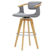 Load image into Gallery viewer, Darwin Fabric Bamboo Counter Stool