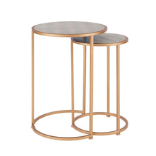 Load image into Gallery viewer, Anza Set of 2 Round Faux Shagreen Nesting End Table