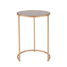 Load image into Gallery viewer, Anza Set of 2 Round Faux Shagreen Nesting End Table