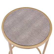 Load image into Gallery viewer, Anza Set of 2 Round Faux Shagreen Nesting End Table
