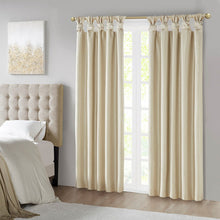 Load image into Gallery viewer, Madison Park Emilia 100% Polyester Solid Faux Silk Twisted Tab Blackout Panel- Champagne MP40-6368 By Olliix