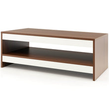 Load image into Gallery viewer, 37 Inch 2-Tier Rectangle Wooden Coffee Table with Storage Shelf-Wulnat