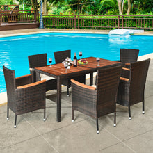 Load image into Gallery viewer, 7 Pcs Outdoor Patio Dining Set Garden Dining Set