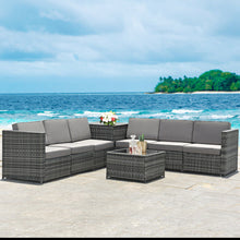 Load image into Gallery viewer, 8 Pcs Outdoor Patio Furniture Set Rattan Wicker Sofa Set