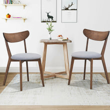 Load image into Gallery viewer, Set of 2 Dining Chairs Upholstered Curved Back Side