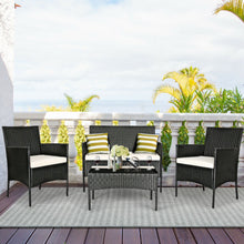 Load image into Gallery viewer, 4 Pcs Patio Rattan Cushioned Sofa Furniture Set