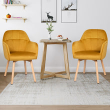 Load image into Gallery viewer, Set of 2 Mid-Back Accent Leisure Armchairs-Yellow