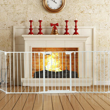 Load image into Gallery viewer, 115 Inch Length 5 Panel Adjustable Wide Fireplace Fence-White