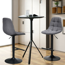 Load image into Gallery viewer, 2Pcs Adjustable Bar Stools Swivel Counter Height Linen Chairs -Gray