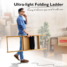 Load image into Gallery viewer, 3 Step Foldable Bamboo Step Ladder Stool with Tool Storage Bag-Natural