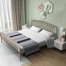 Load image into Gallery viewer, King Size Metal Bed Frame with Headboard & Footboard-Brown