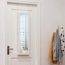 Load image into Gallery viewer, Full Length Mirror Jewelry Cabinet with Ring Slots and Necklace Hooks-White