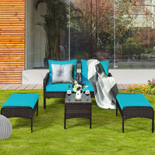 Load image into Gallery viewer, 5 Pcs Patio Rattan Furniture Set Sofa