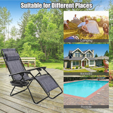 Load image into Gallery viewer, 2 Pieces Folding Lounge Chair with Zero Gravity-Gray