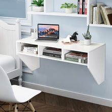 Load image into Gallery viewer, Wall Mounted Floating Computer Table Desk Storage Shelf-White