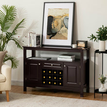 Load image into Gallery viewer, Elegant Classical Multifunctional Wooden Wine Cabinet Table Brown