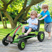 Load image into Gallery viewer, 4 Wheels Kids Ride On Pedal Powered Bike Go Kart Racer Car Outdoor Play Toy-Green