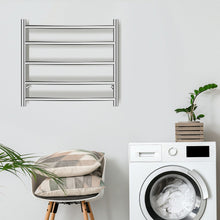 Load image into Gallery viewer, Electric Heated Towel Warmer Wall Mount Drying Rack 304 Stainless Steel