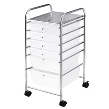 Load image into Gallery viewer, 6 Drawers Rolling Storage Cart Organizer-Clear