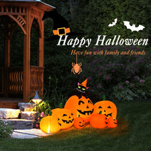 Load image into Gallery viewer, Halloween 7.5 Feet Inflatable Pumpkin Combo with Witch Black Cat