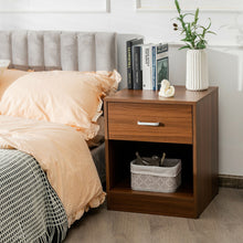 Load image into Gallery viewer, Modern Nightstand with Storage Drawer and Cabinet-Brown