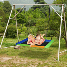 Load image into Gallery viewer, 60 Inches Platform Tree Swing Outdoor with 2 Hanging Straps