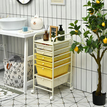 Load image into Gallery viewer, 6 Drawers Rolling Storage Cart Organizer-Yellow